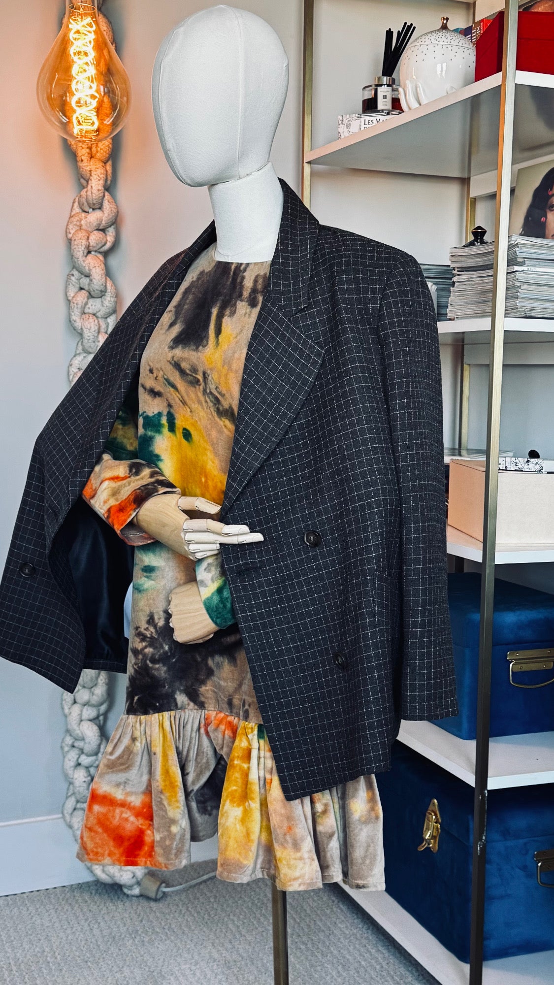windowpane blazer in wool | baacal