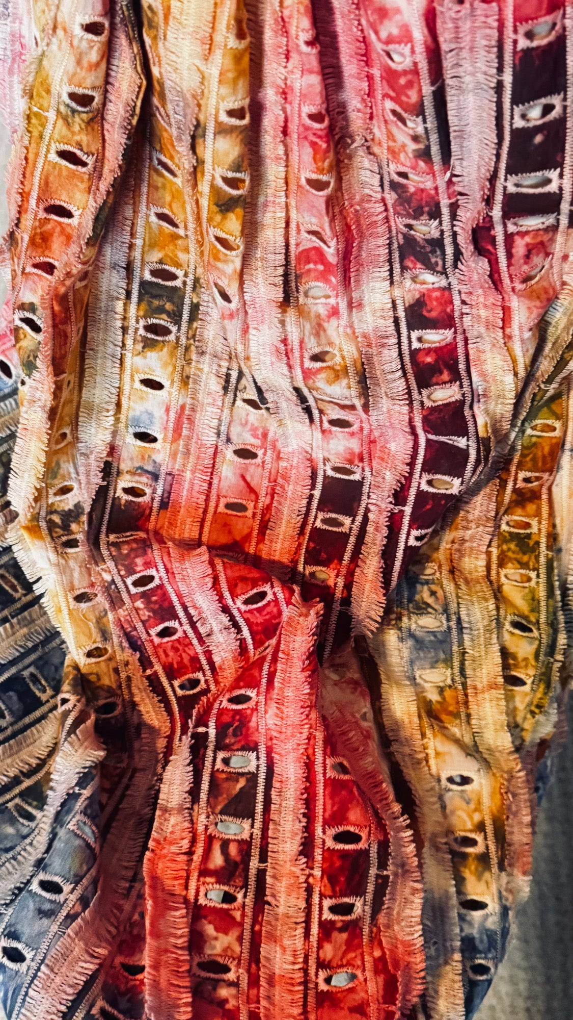 adire multi color eyelet dress | busayo