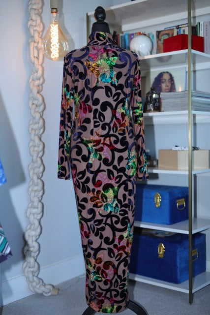 cafe mesh + velvet multi color dress | jibri