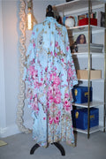 floral motif silk crepe de chine caftan dress | camilla