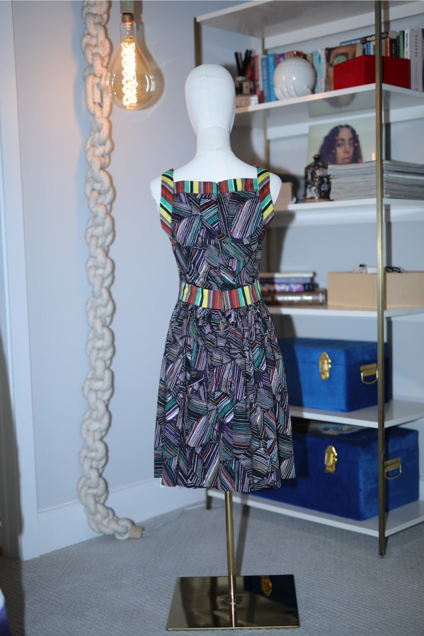 sleeveless silk multi color mini dress | duro olowu