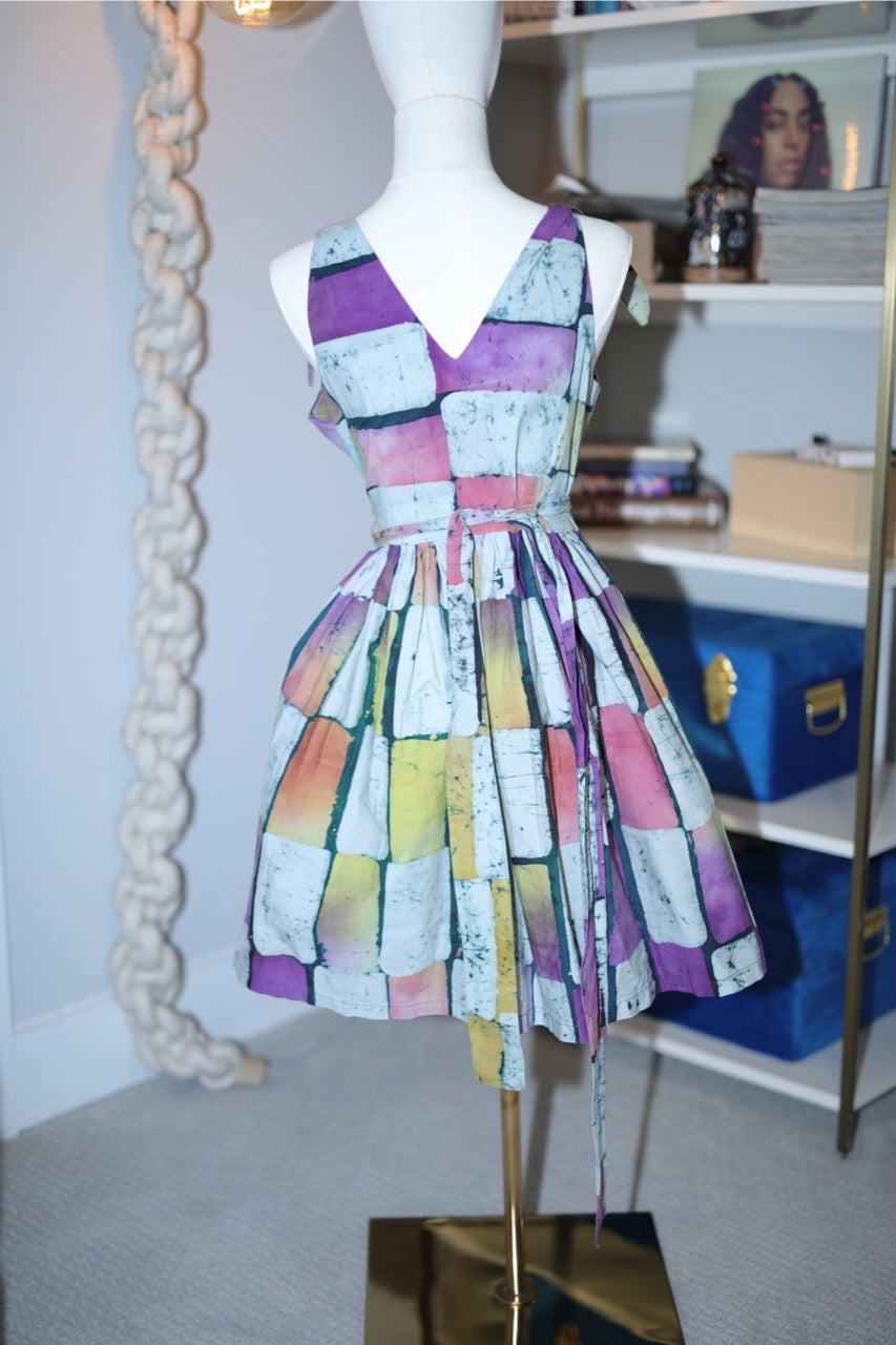 multi color mini wrap dress in premium cotton | busayo