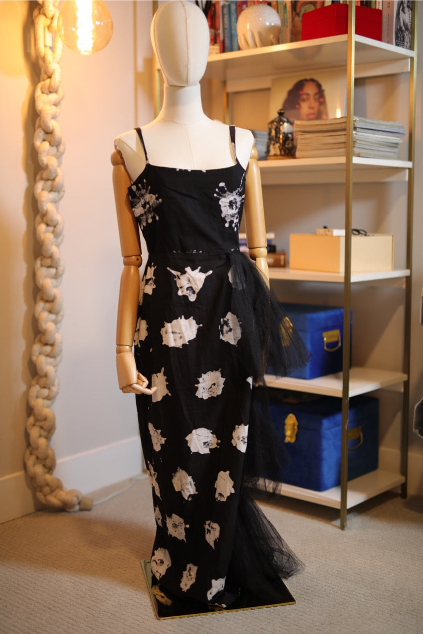alaffia blue + white motif tulle gown | busayo