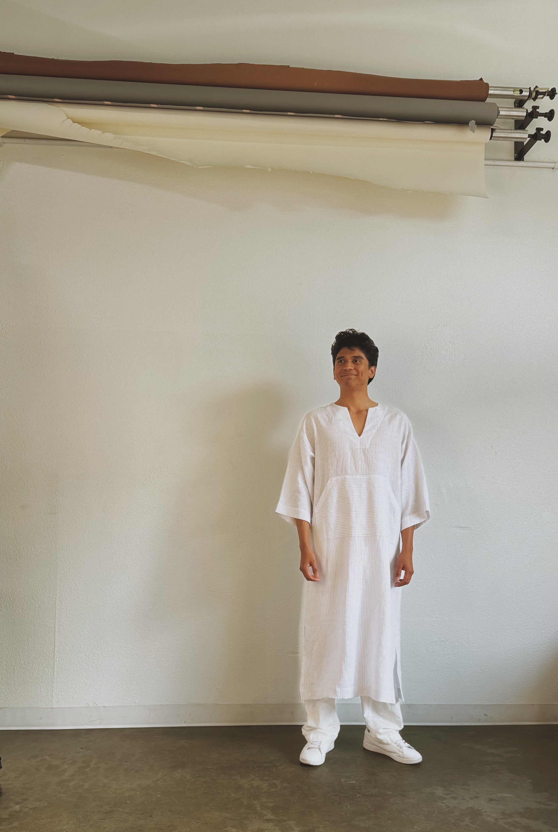linen caftan | coastal stripe