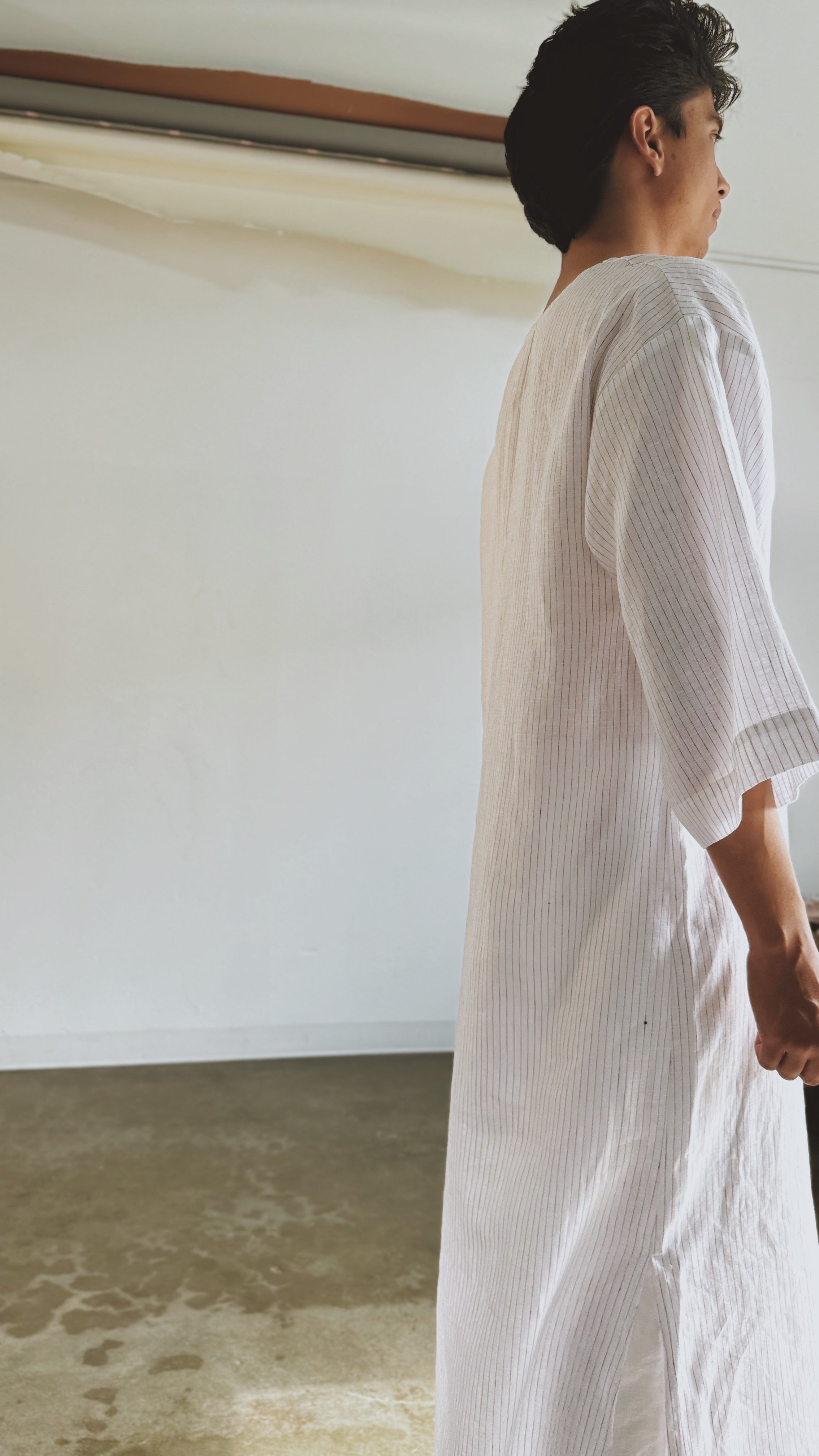 linen caftan | coastal stripe