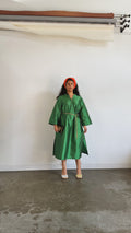 dupioni caftan dress | emerald