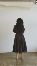 corset shirt dress in linen | classic black