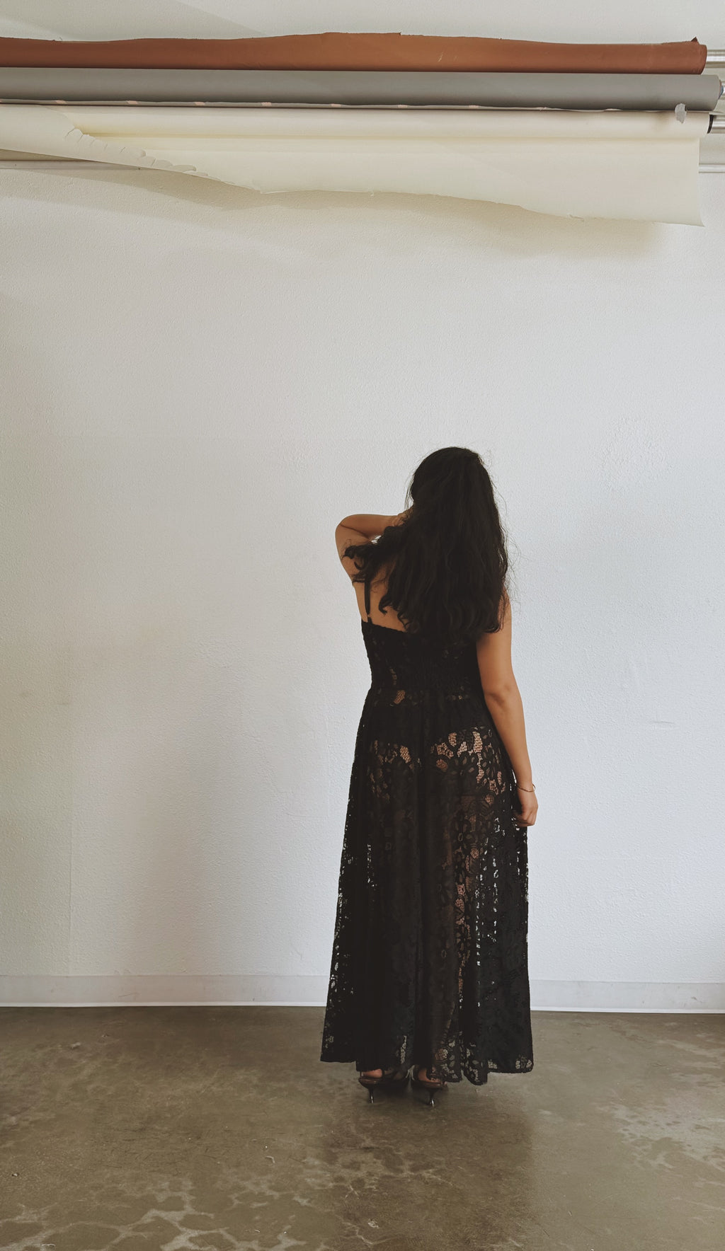 lace gown in vintage lace | classic black