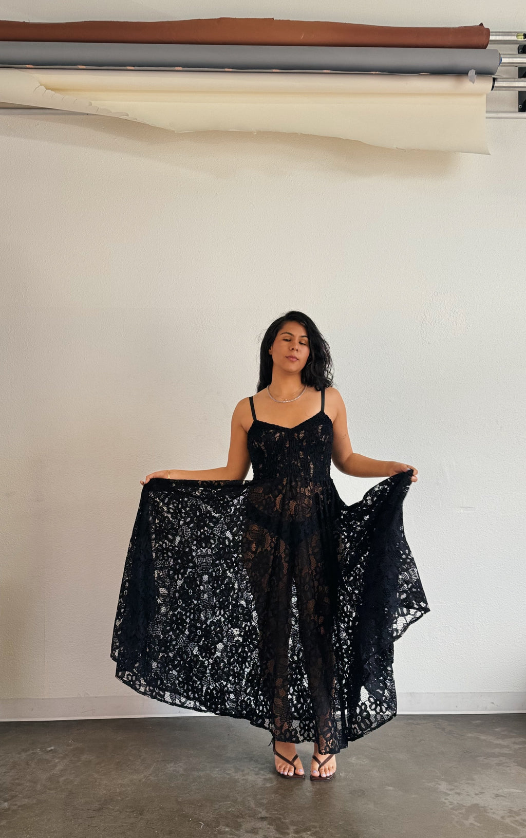 lace gown in vintage lace | classic black