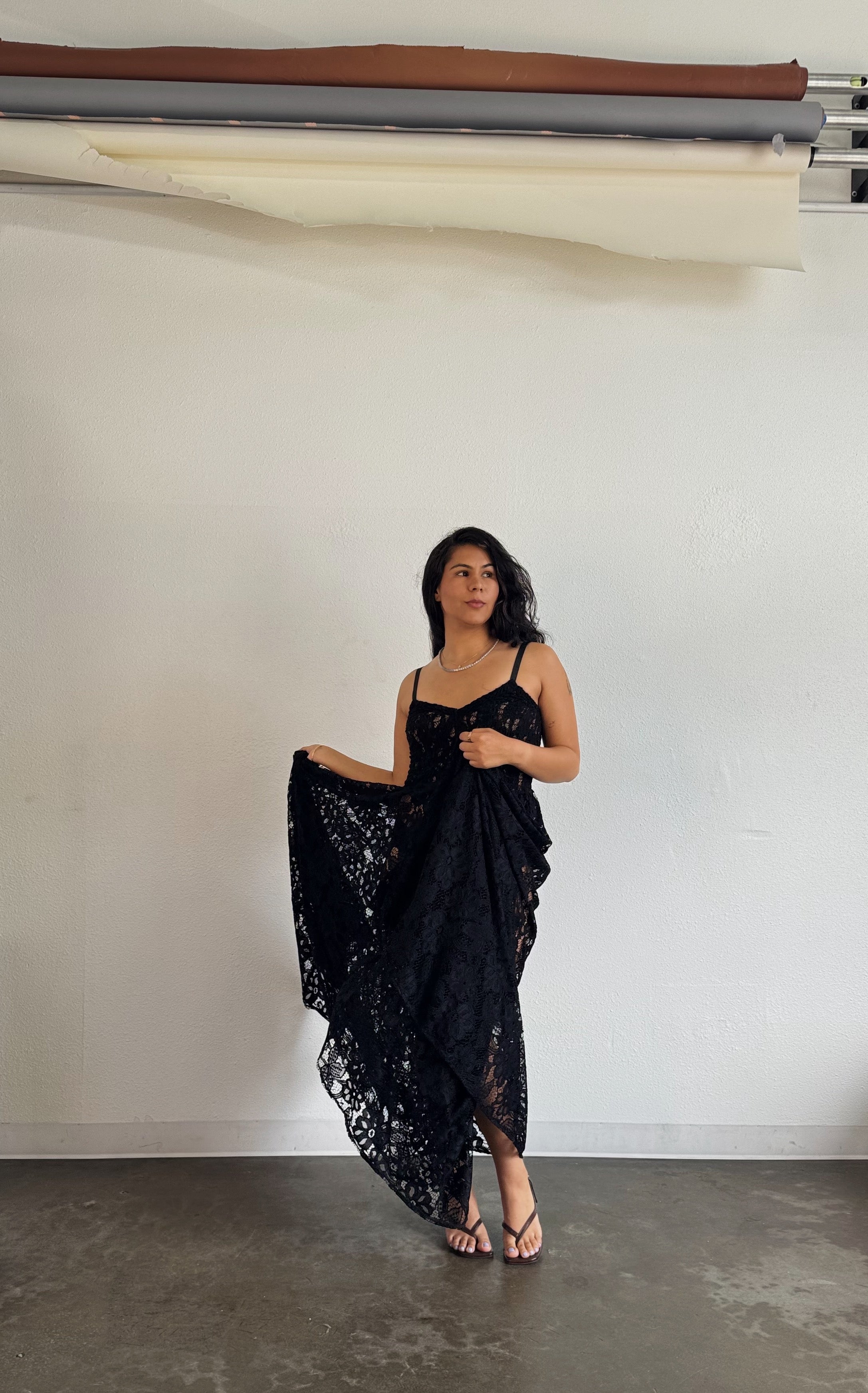 lace gown in vintage lace | classic black