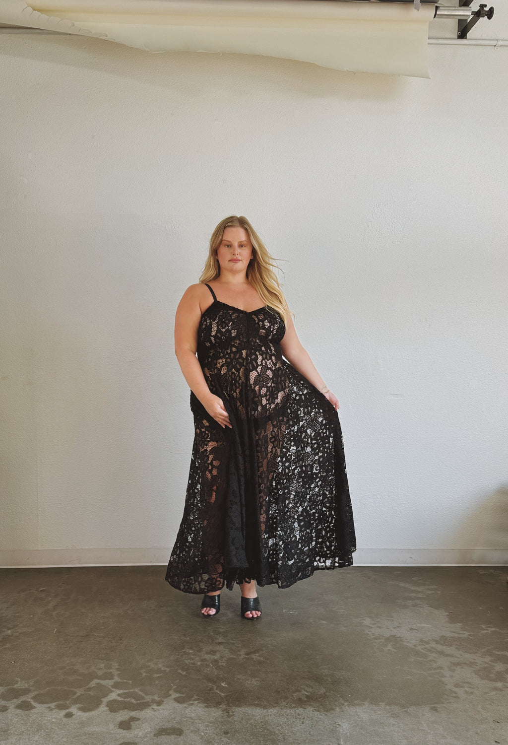 lace gown in vintage lace | classic black