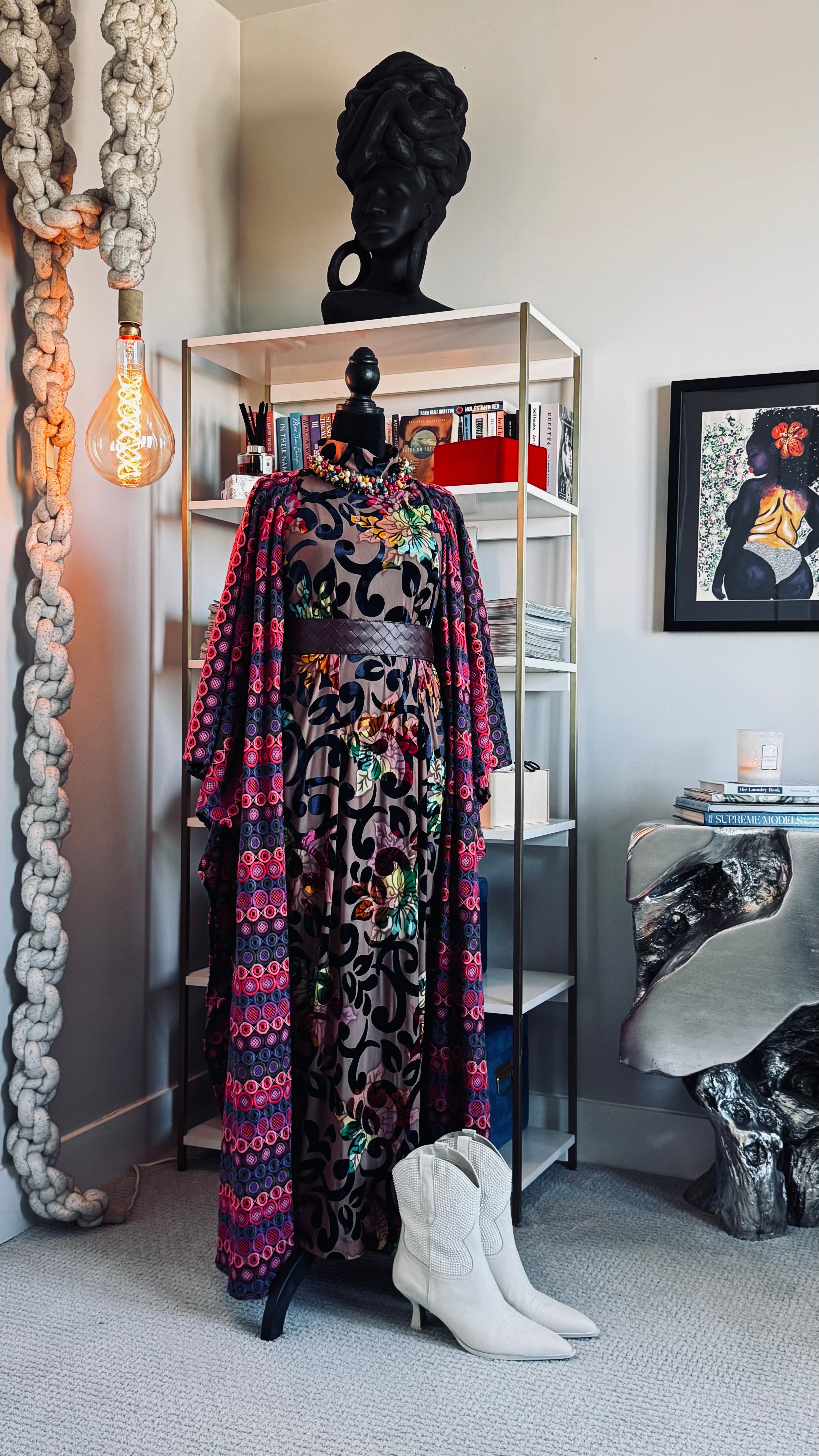 crochet duster jacket in multi-color missoni deadstock | jibri