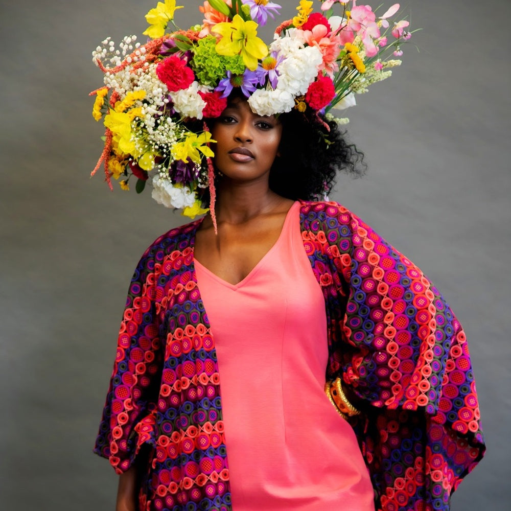 crochet duster jacket in multi-color missoni deadstock | jibri